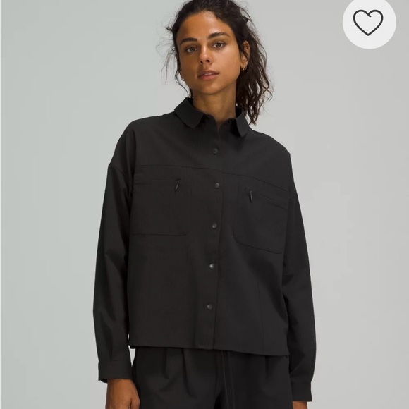 lululemon athletica Tops - lululemon athletica Black snap up Lightweight Jacket